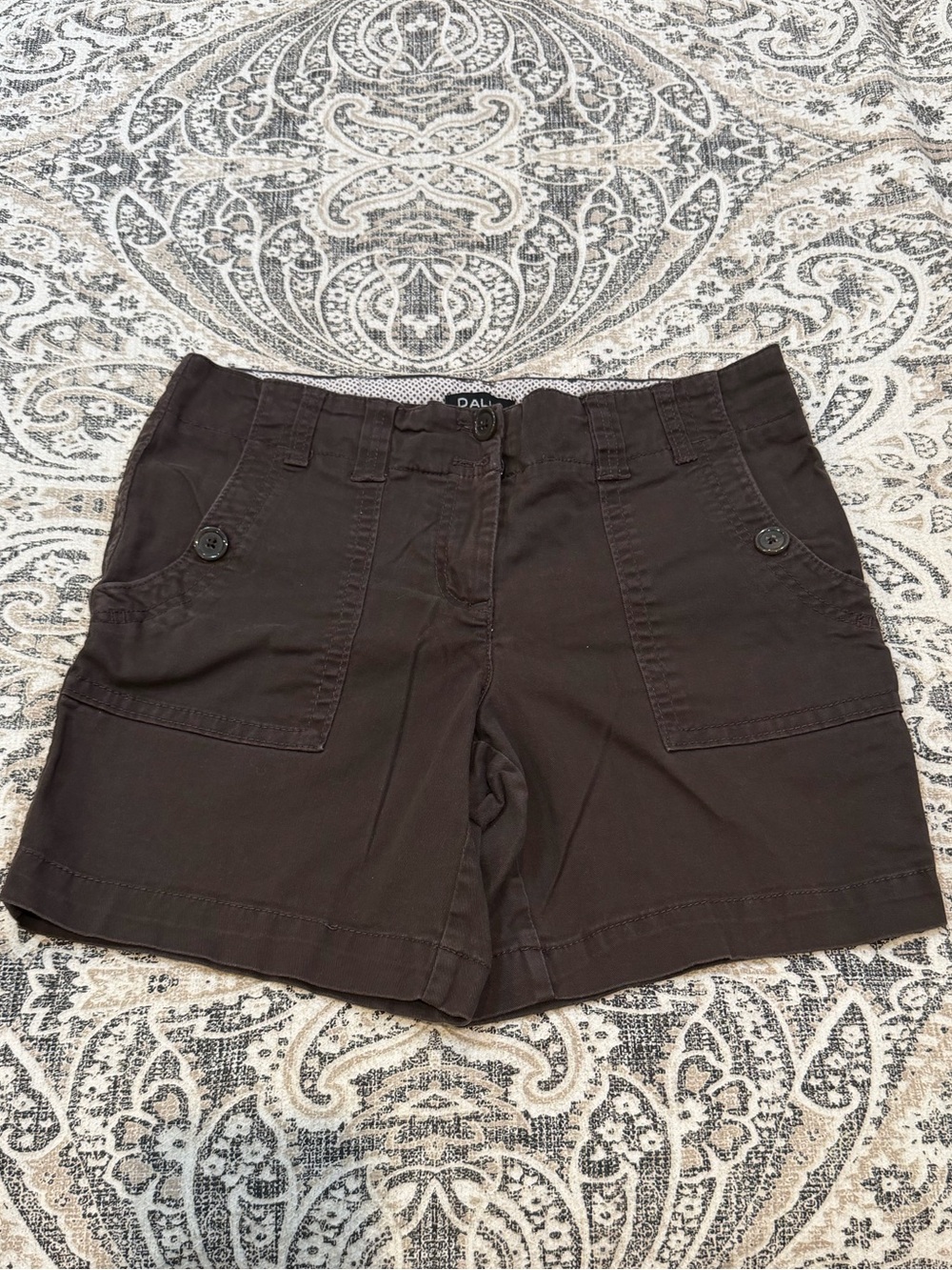 Dalia Dark Brown Casual Pocket Bermuda Shorts